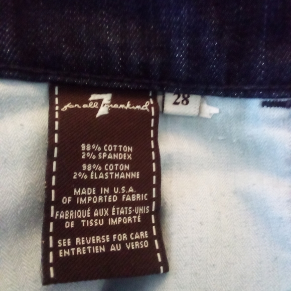 7 For All Mankind Dark Blue Boot Cut Jeans - Picture 8 of 10